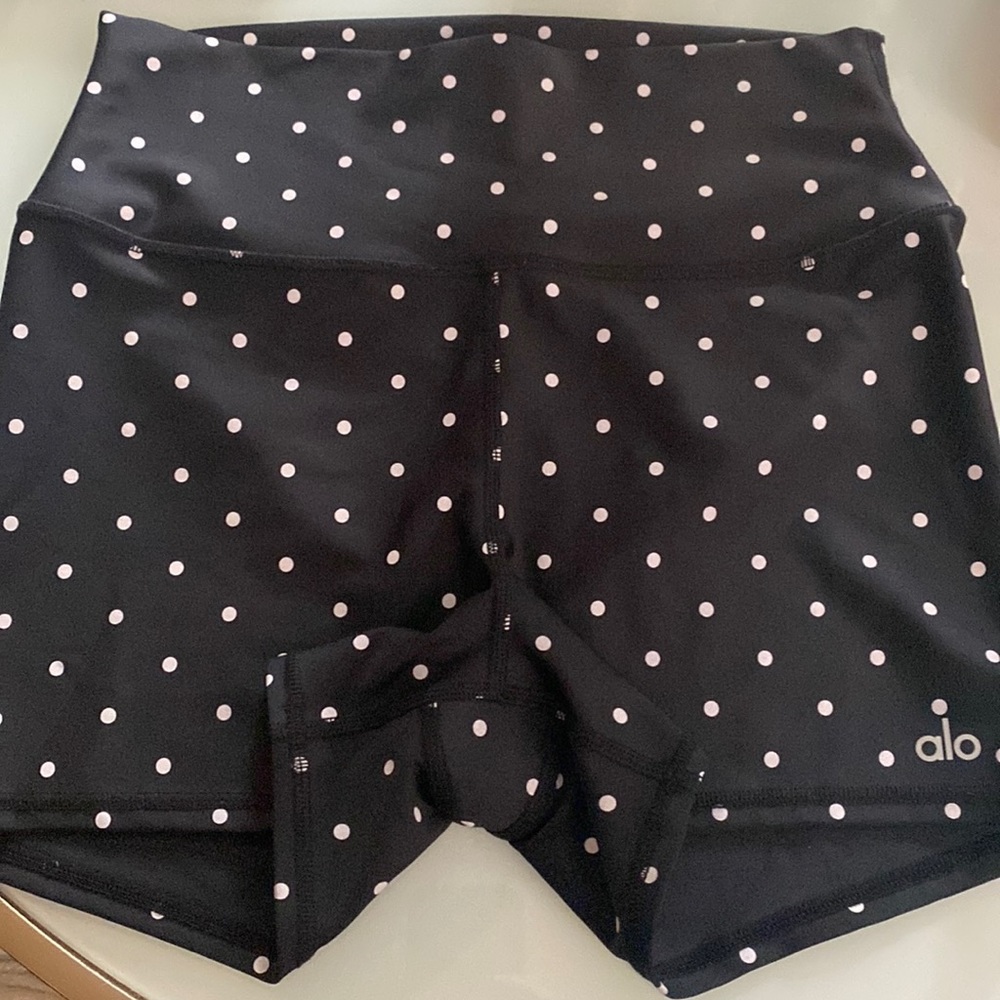 Alo polka dot yoga shorts